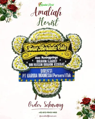 Papan Bunga Duka di Gedung Serbaguna Panarung