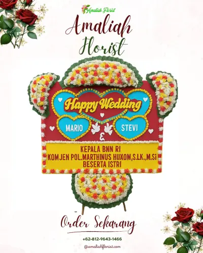 Karangan Papan Bunga Pernikahan di Gedung Serbaguna Panarung